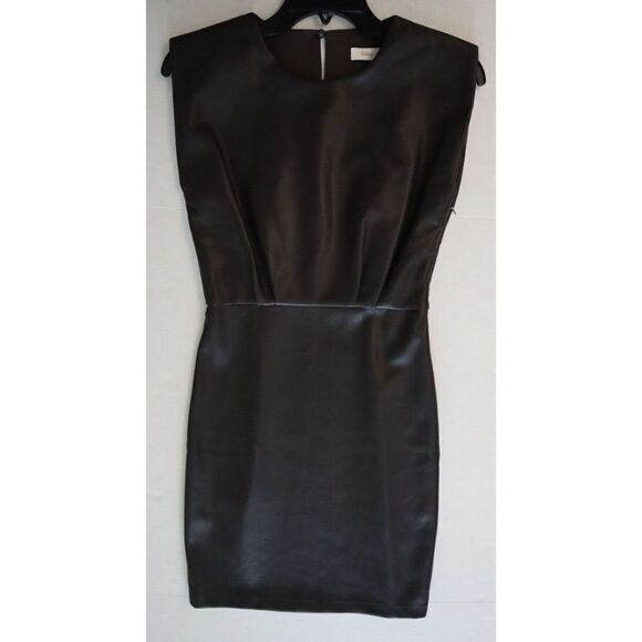Bishop + Young Women's Sz XS Dark Chocolate Hayden Faux Leather Mini Dress $108 - Picture 10 of 11